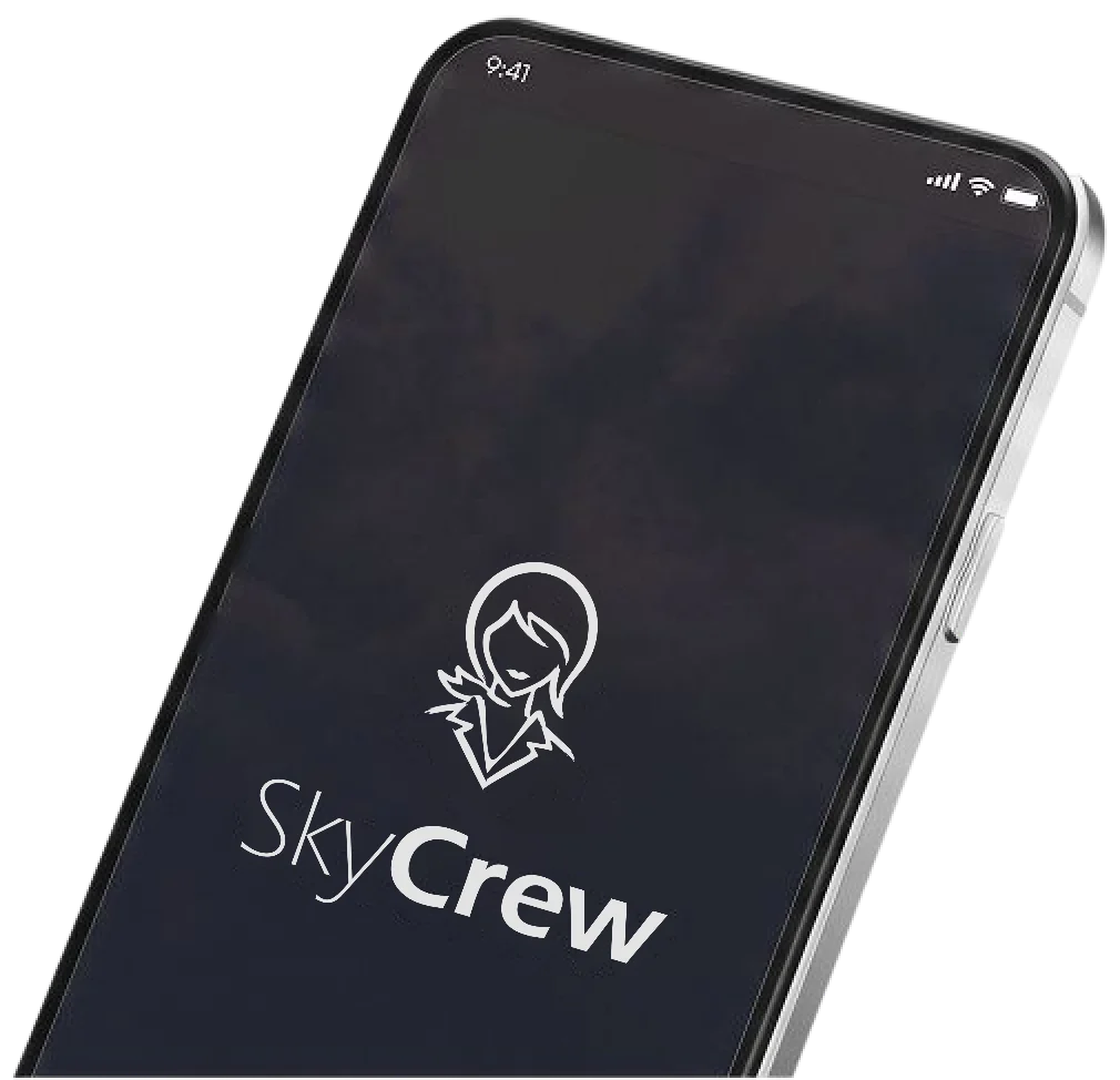 SkyCrew app open on a phone